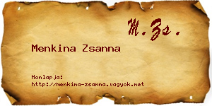 Menkina Zsanna névjegykártya